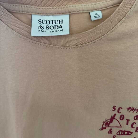 Scotch & Soda Regular Fit Logo T-shirt Mens XL Graphic Neutral Versatile Tee - Picture 3 of 6